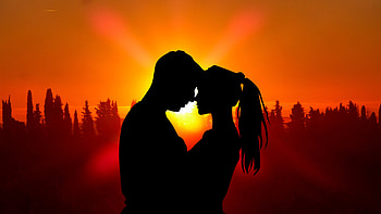 Sunset Couple Love Silhouette , couple, love, silhouette, graphy HD wallpaper