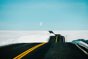Landscape, Nature, Snow, Road, Winding, Sinuous, Hilly HD wallpaper