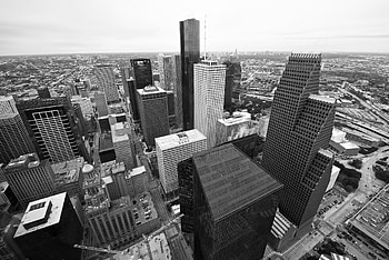 Houston Skyline, Black and white, Samanta Tremblay, Urban scenery HD wallpaper