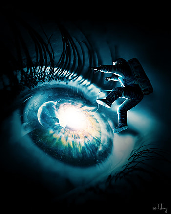 Space Suit, Art, Universe, Eye, Pupil, Cosmonaut, Spacesuit HD phone wallpaper