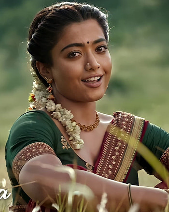 Rashmika mandanna, eye, Pushpa, hair HD phone wallpaper