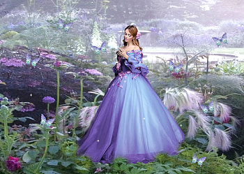Secret Garden, butterflies, creative, magical, female, stunning, pastel, breathtaking, garden, soft, gorgeous, girl, feminine, beautiful, woman, pretty, flowers, lovely HD wallpaper