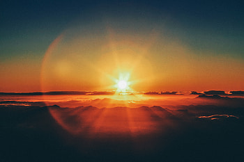 Sunlight, sunset, sky, clouds HD wallpaper
