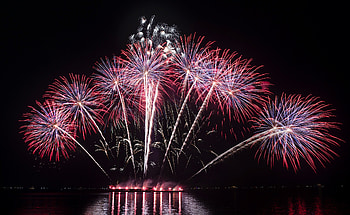 Holidays, Sky, Night, Salute, Horizon, Holiday, Fireworks, Firework HD wallpaper