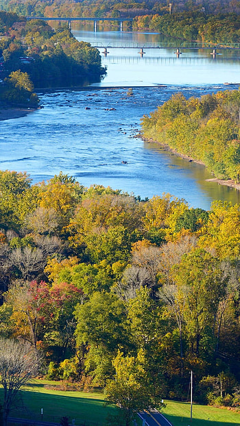 Delaware River view, Autumn foliage, East coast beauty, Windows 10 spotlight HD phone wallpaper