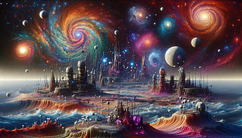 Futuristic Space City, space, galaxy, fantasy, cosmic, planet, space fantasy HD wallpaper