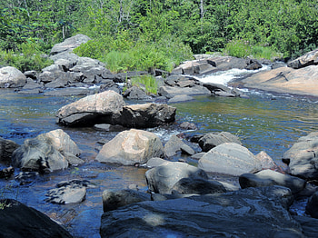 Pretty River, graphy, Summer, Rocks, Grass, Trees, Nature, River, Pretty HD wallpaper