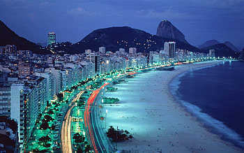 Landscape, Cities, Night, Beach HD wallpaper