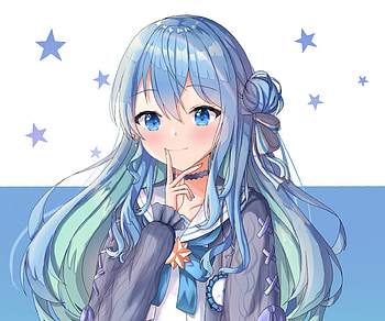 Hoshimachi Suisei, hololive, Hoshimachi Suisei, Anime, Virtual Youtuber HD wallpaper