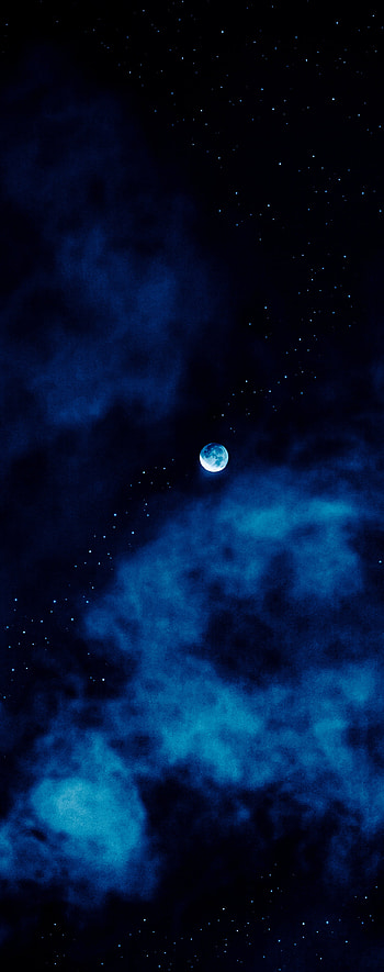 Vacía la mente., aesthetic, sky, moon, blue, night, , dreams, clouds, stars, graphy HD phone wallpaper