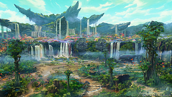 Final Fantasy XIV Dawntrail - Enchanting Landscape, landscape, video game, Final Fantasy XIV: Dawntrail HD wallpaper