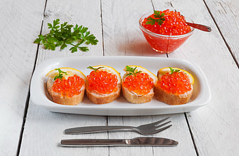toast, food, caviar HD wallpaper