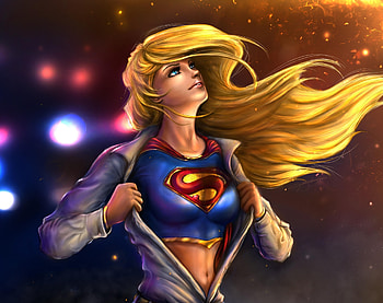 Beautiful and blonde, supergirl, artwork HD wallpaper