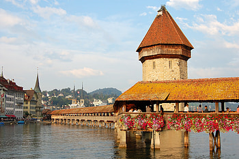 Chapel Bridge, Lucerne, Swiss bridge, Historical landmark HD wallpaper