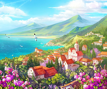 Artistic-Town, Artistic, Town, Fantasy, Art HD wallpaper