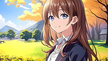 A girl in a park, AI Art, Anime, girl, anime girl HD wallpaper