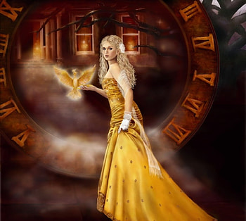 Time leaper, golden, girl, time HD wallpaper