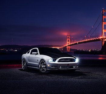 Ford Mustang, Golden Gate Bridge, off-road HD wallpaper