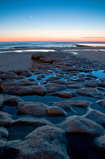 Nature, Sunset, Stones, Sea, Sand, Horizon, Shore, Bank HD phone wallpaper