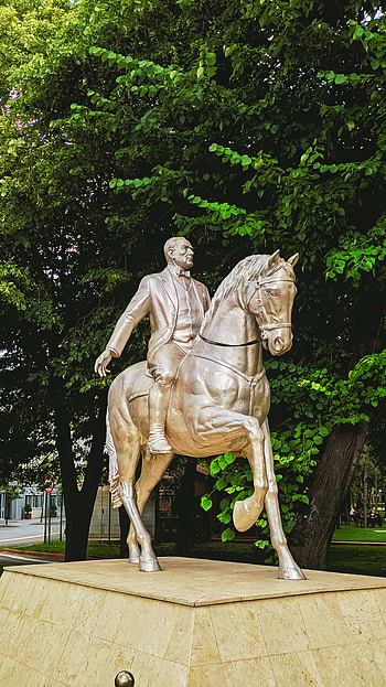 Mustafa Kemal Atatürk, Kemal, Gazi, Gazimustafakemalatatürk, Atatürk, Turkey, Green, Mustafa, Leader, Trees, Horse HD phone wallpaper