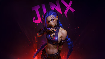 Jinx The Queen Of Mayhem, jinx-league-of-legends, arcane, league-of-legends, games, artwork, art, digital-art, video-games, ai HD wallpaper