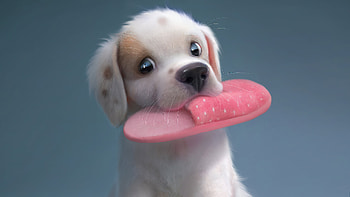 Puppy , artist, artwork, artstation HD wallpaper
