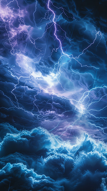 Electrifying Waves - Now!, lightning, electricity, wave HD phone wallpaper