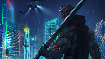 Cyberpunk Assassin , artist, artwork, cyberpunk HD wallpaper