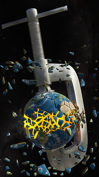 3D, Earth, Land, Planet, Imagination, Shards, Smithereens HD phone wallpaper
