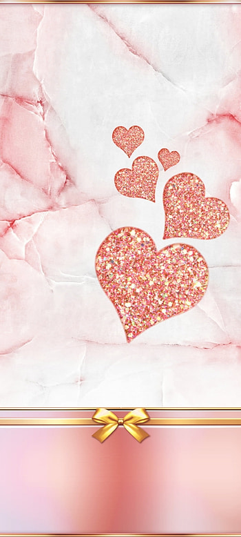 Glitter Heart Marble, gold, beautiful, pink, ribbon, valentine HD phone wallpaper