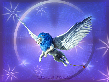 The Mysitcal Lion .jpg, wings, flying, mystical, lion HD wallpaper