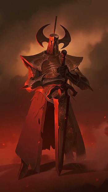 Epic Warrior in Red Mist - Mobile, fantasy, warrior, fantasy warrior HD phone wallpaper