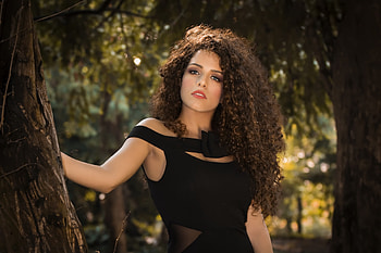 Curls, lady, model, pretty HD wallpaper