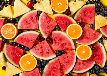 Colorful fruits, berries, watermelon, summer HD wallpaper