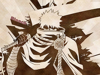 Ichigo Kurosaki, ichigo, brown background, sword, bleach, lone, anime, kurosaki ichigo, weapon, male, spiky hair HD wallpaper