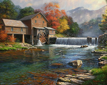 down by the old millstream, gorgeous, old, beautiful, mill HD wallpaper