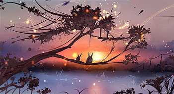 Birds Sitting On Brach, birds, artist, artwork, digital-art, deviantart HD wallpaper