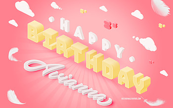 Happy Birtay Avianna, 3d Art, Birtay 3d Background, Avianna, Pink Background, Happy Avianna birtay, 3d Letters, Avianna Birtay, Creative Birtay Background HD wallpaper