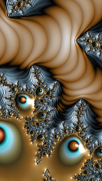Vertical Fractal Background for Smart - Cyan and Brown, cyan, brown, pattern, psychedelic, trippy, Abstract, fractal HD phone wallpaper