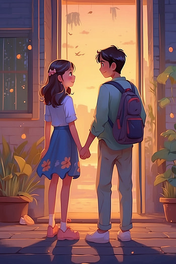 School Romance HD phone wallpaper