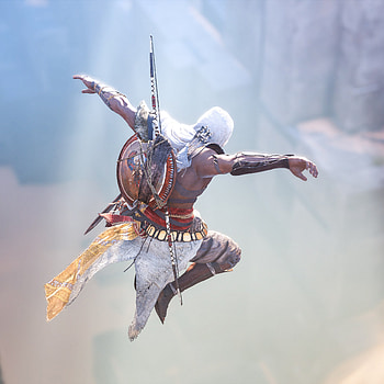 Warrior, jump, Assassin's Creed: Origins HD phone wallpaper