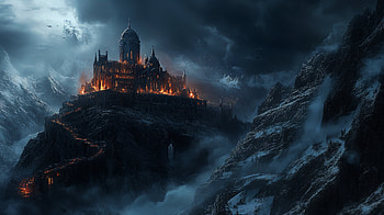 Obsidian Citadel — Dark Fortress | Ember Bastion | Nightward Keep, fantasy HD wallpaper