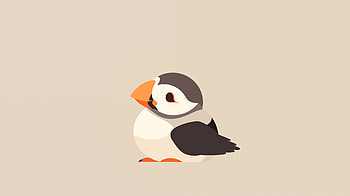 Puffin Perfection: Minimalist Bird, bird, minimalist, Animal, puffin HD wallpaper