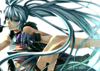 Miku Hatsune, blue, miku, hatsune, gloves, vocaloid, hair, long HD wallpaper