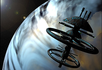 Gaia Station, space station, science, fantasy, art, imagination, tecnology, space HD wallpaper