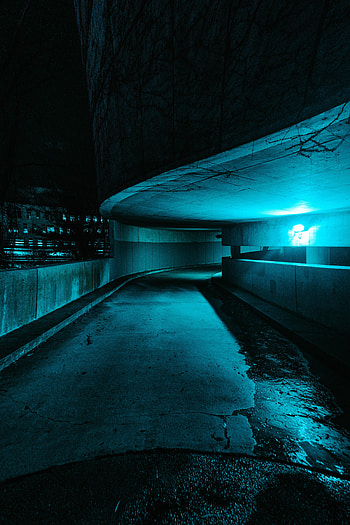 Dark, Road, Turn, Illumination, Lighting, Tunnel HD phone wallpaper
