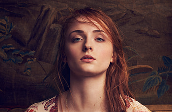 Sophie Turner, red head, beautiful, portrait HD wallpaper