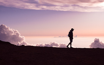 Clouds, Silhouette, Miscellanea, Miscellaneous, Human, Person HD wallpaper