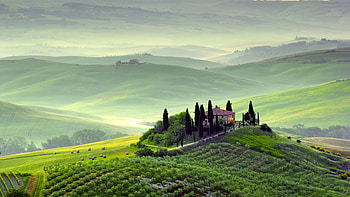 Tuscany, Green Hills HD wallpaper