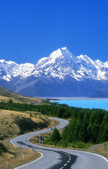 South Island, New Zealand, Scenery, Car HD phone wallpaper